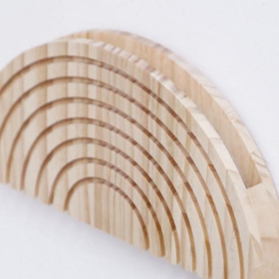 Wooden Wall Vase for Dried Reed Flowers Modern Farmhouse Wall Hanging Planter Half Circle Shaped Boho Wall Decor for Indoor Entryway Hallway Bathroom