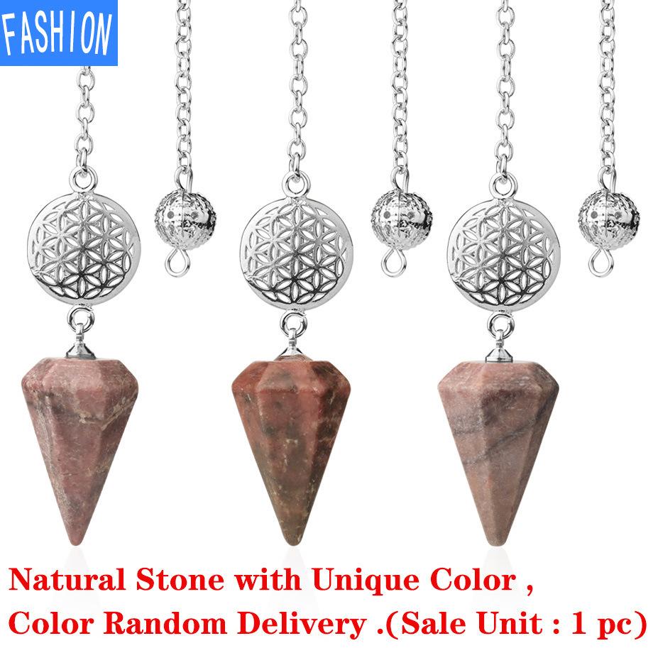 Spirit Pendulum Crystal Semi GEM PENDANT Healing Crystal Point Pendulum Witchcraft Meditation Jewelry
