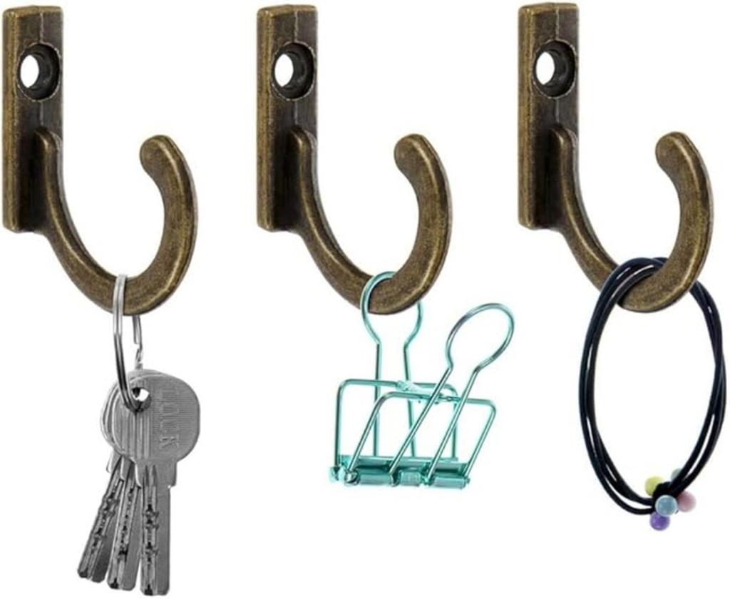10/20/50pcs Zinc Alloy Coat Hooks Vintage Bronze Hangers Small Wall Hooks Entryway Hooks for Bathroom Bedroom Kitchen
