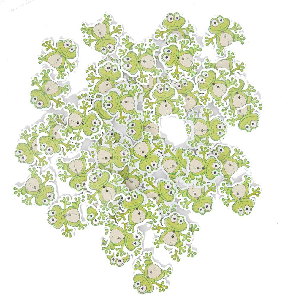 200 Pcs Wooden Buttons 4 Packs TwoHole Animal Buckles for DIY HandMade Clothing Decoration