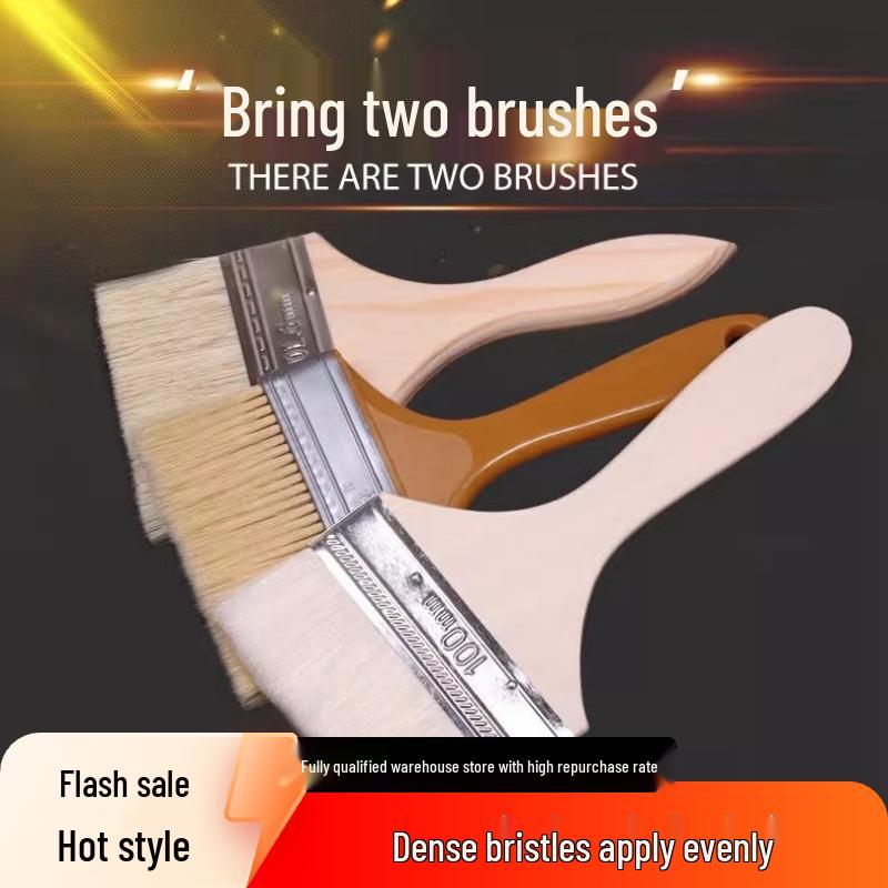 Pensulă cu peri groși și mâner de lemn îngroșat - Uz industrial și pentru grătar