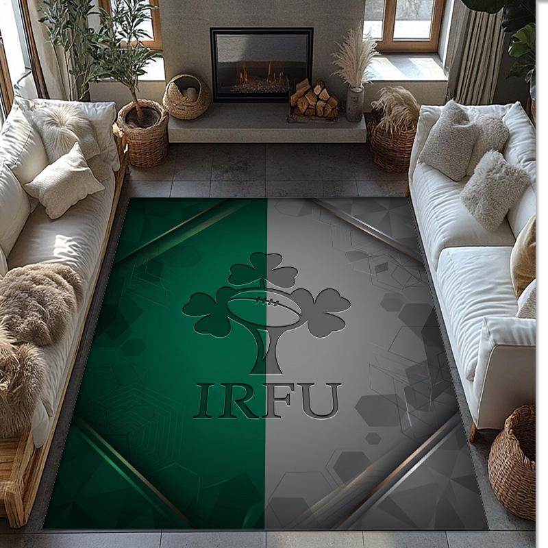 Ireland Rugby Crystal Velvet Carpet Soft Anti?Slip Floor Mat Comfortable Home Living Room Bedroom Decor Rug