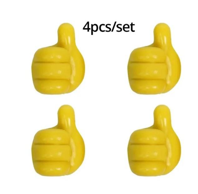 

4 шт./набір Жовтий/зелений гачок для великого пальця. Самоклеючий кріпильний пристрій для проводів. Якір міцний і надійний для зберігання даних та фіксований. жовтий