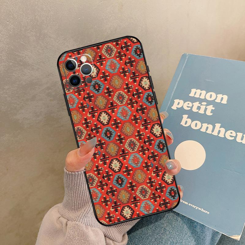 Retro Ethnische Teppiche Türkischer Teppich Funda Für iPhone 14 12 11 13 15 16 Pro Max Mini X XS XR Plus Handyhülle Abdeckung
