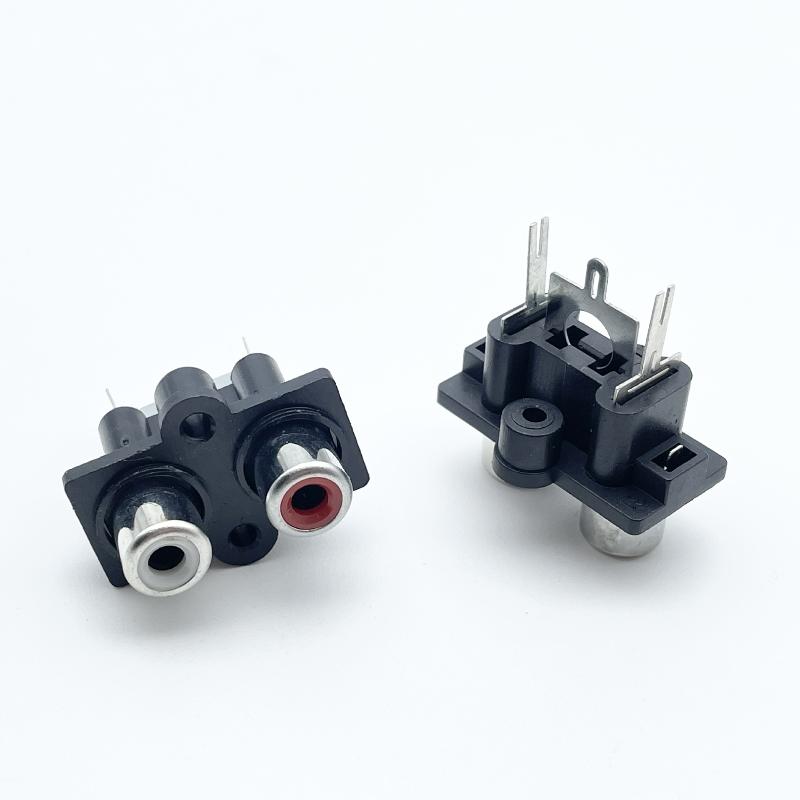 1Pcs 2/4/6Holes Stereo Audio Jack High Quality Golden Connector 90/180 Degree Sealed Av Audio Female Input Socket