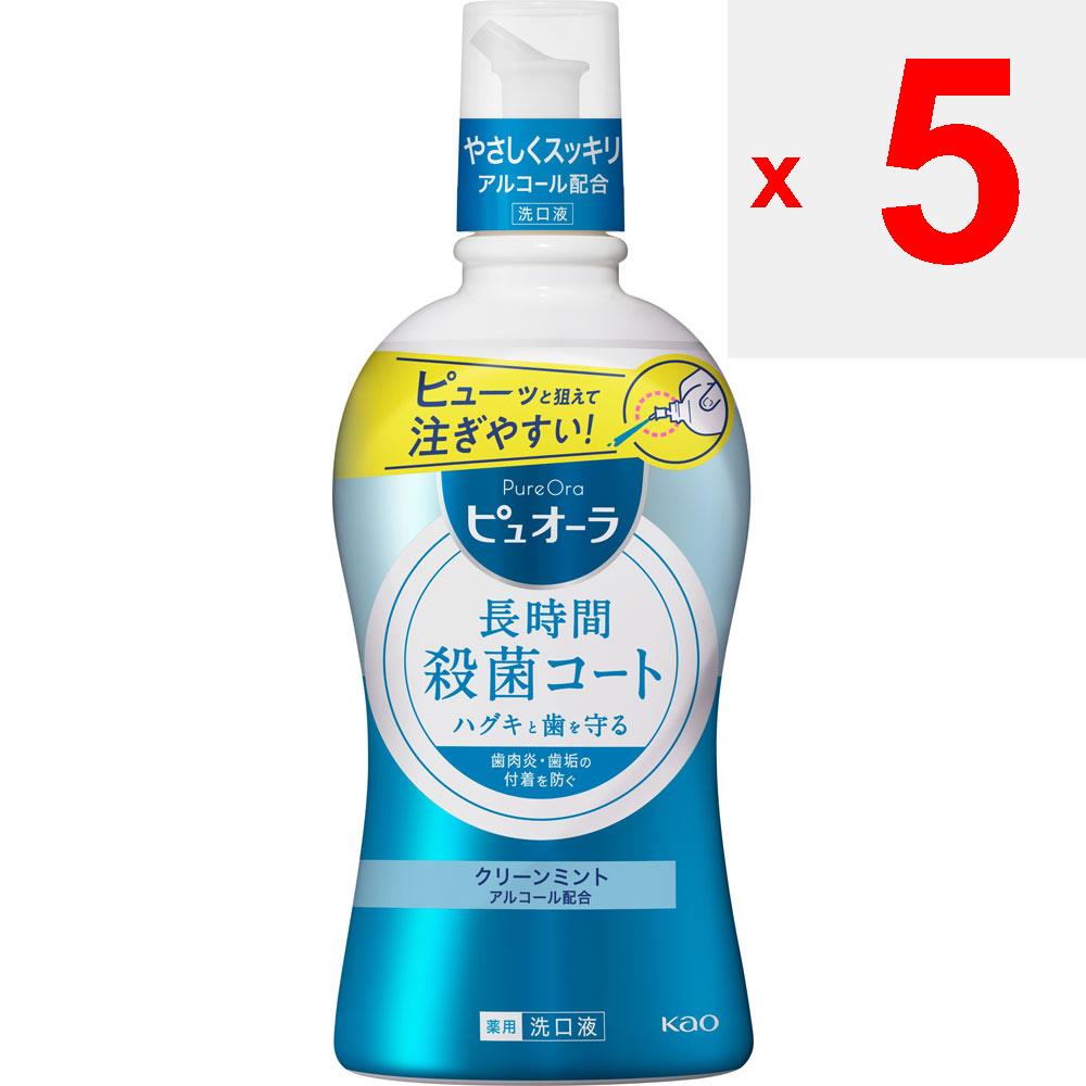 KAO Puora Medizinisches Mundwasser Clean Mint 420 ml (Quasi-Droge) Vorbeugung von Mundgeruch - Halten Sie nach dem täglichen Zähneputzen eine angemessene Menge