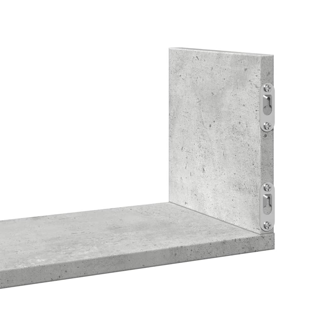 Wall Shelves 3 pcs Concrete Grey 58 x 18 x 18 cm Engineered Wood