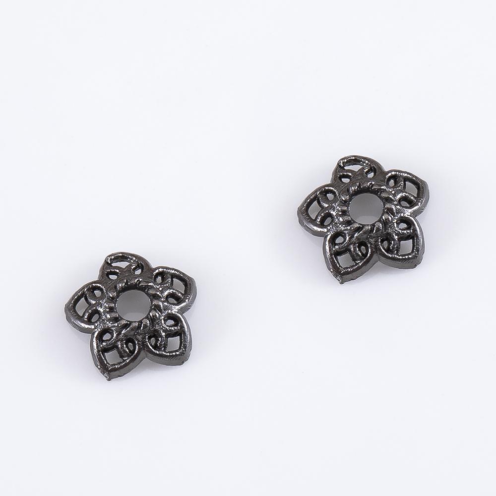 

20pcs 10pcs Gun Black Flower Cap Bead Alloy Jewelry Accessories Flower Holder Spacer Bulk DIY Beaded Bracelet Necklace Supplies 10pcs