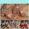 Elegant Women Chunky Block Heels Sandals With Peep Toe And Ankle Strap Buckle