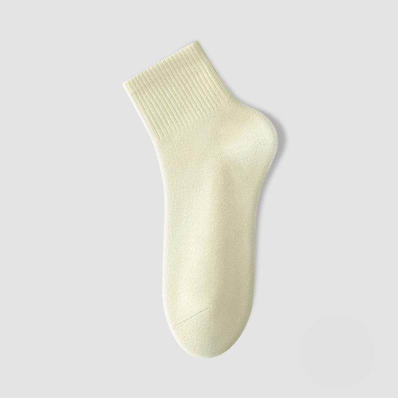 Pure Cotton Women's Mid-calf Boneless Socks, Anti-odor and Sweat-absorbing Women's Short Socks for Summer