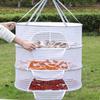 4 Layer Fish Hanging Basket Removable Fine-Grained Grid for Flowers Buds Plants Organizer Drying for Fish/Vegetables/Fruit/Herbs