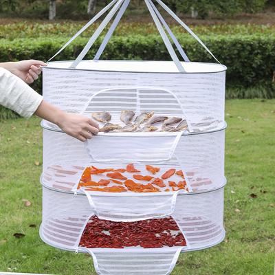 4 Layer Fish Hanging Basket Removable Fine-Grained Grid for Flowers Buds Plants Organizer Drying for Fish/Vegetables/Fruit/Herbs