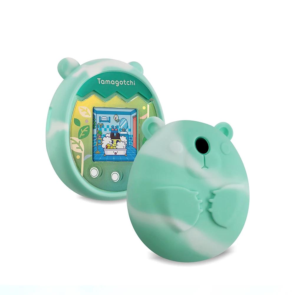 Silicone Protective Case with Carabiner Protective Cover Protective Sleeve for Tamagotchi Pix Interactive Virtual Pet Machine