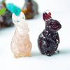 Resin Crystal Standing Bunny Decor For Home Office Gift Collectible