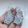6 Pcs 29*66mm Rhinestones In the Shape of a Peacock Are Suitable for Jewelry Making, Wedding Decoration, Crystal DIY Decoration.