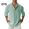Anti Pilling Shirt Top V Neck Classic Men Summer Loose Shirt
