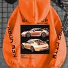 Womens Car Model Print Loose Hoodie Tops Blouse Sweatshirt Casual Long Sleeve Pullover Tops