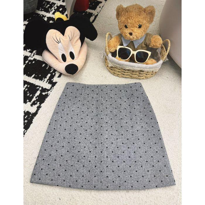 Petite Grey Polka Dot High-Waisted Bodycon Skirt - Autumn/Winter Korean Style M