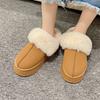Women's Plush Lining-Soft Muffin Bottom Thick Bottom Slippers Snow Boots Home Outdoor Plush Slippers Thickened Warm Lightweight Comfortable Shoes