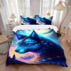 3pcs Anime Wolf Bedding Set - Includes One Quilt Cover and Two Pillowcases (No Core) - Perfect for Bedroom and Guest Room Decoration, Festiv
