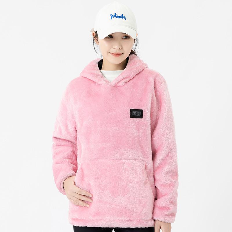 USB vyhrievaná mikina z koralového fleecu pre mužov a ženy - Bunda s deväťzónovou konštantnou teplotou L