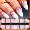 12 Grids Pink Heart Flower Nail Sequins Glitter Sakura Petal Butterfly Moon Star Hexagon Holographic Flakes Nail Art Decorations
