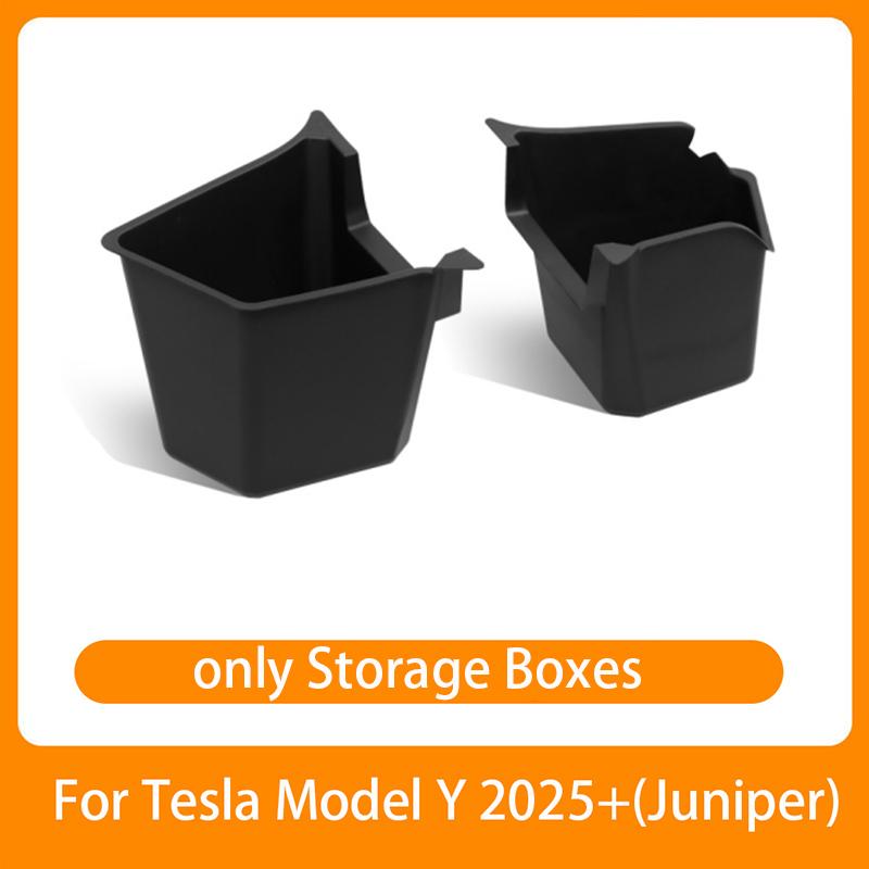 Trunk Side Storage Bins For Tesla Model Y-Berlin/Austin 2022-2025 Cargo Compartment Organizer Bucket TPE Box & Carpet Lids