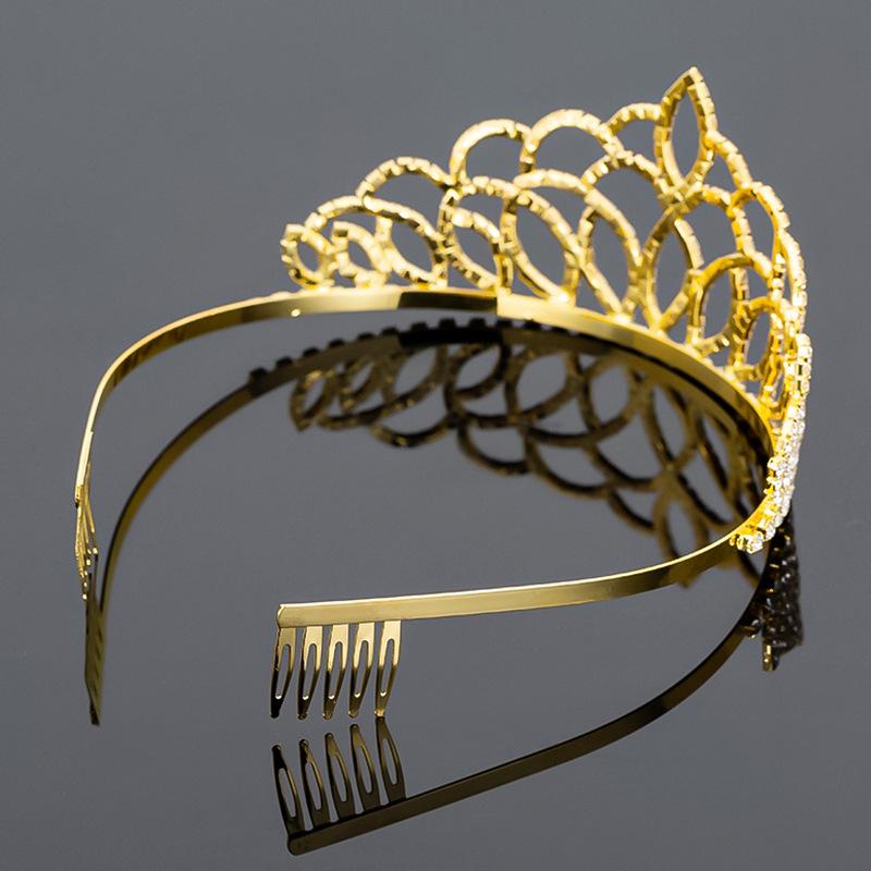 Свадебная корона свадебные украшения головной убор золото и кристаллы стразы аксессуары — фото 6