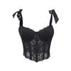 Damen Spitzen-Trägerloses Formgebendes Bustier mit gepolsterten Körbchen und abnehmbaren Trägern