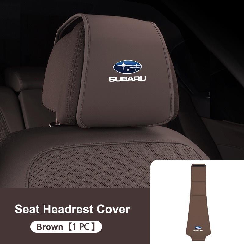 Leather Car Seat Headrest Protective Cover Accessories For Subaru WRX Forester Outback Crosstrek Legacy Impreza Levorg pli0