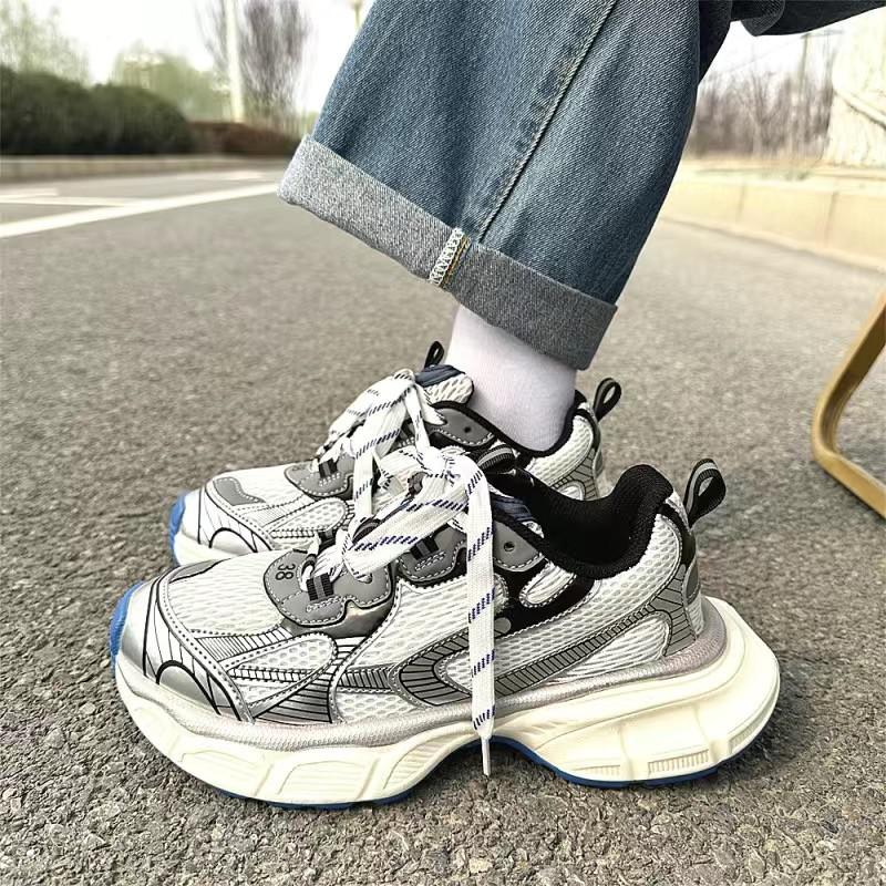 Herren Marke Paar Laufschuhe Herren Paris Schuhe Designer Dicke Sohle Mesh Atmungsaktiv Damen Freizeit-Sneaker Reifen Tank Schuhe 3xl