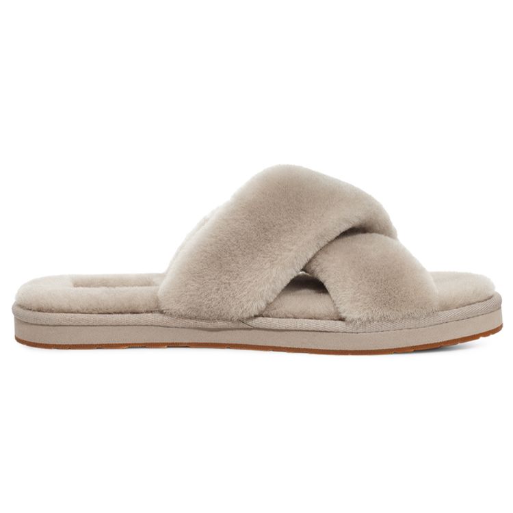 UGG Sheepskin Comfortable Casual Slippers Women Slippers Goat-Brown 1138116-GOA