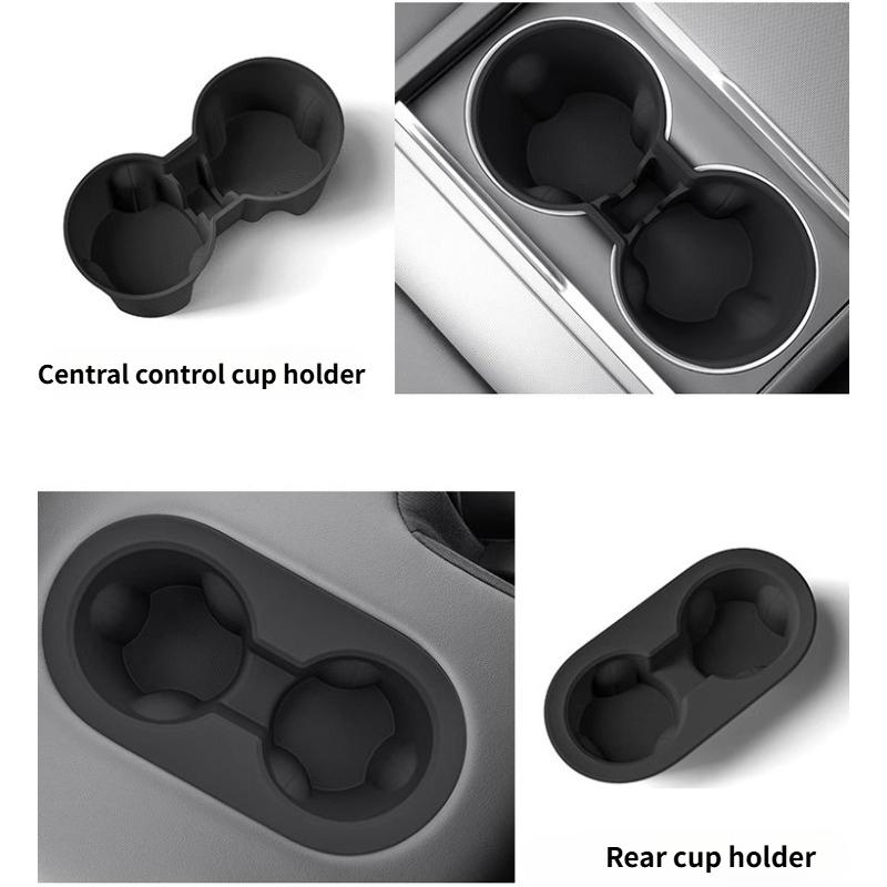 For Tesla Model Y Juniper 2025 Center Console Storage Organizer Box Tray Armrest Hidden Box Cup Holder New Model 3 Highland 2024