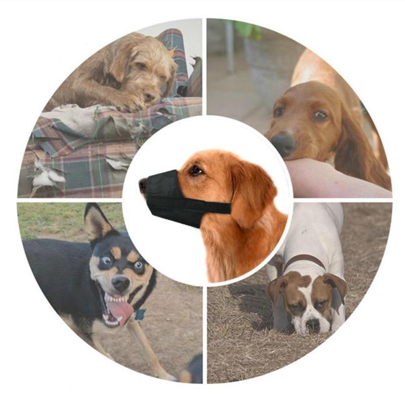 Nummern 1-7 Hundemundstück Anti-Bell- und Anti-Beiß-Verstellbares Leinwand-Maulkorb Weiches Mundstück Pflege-Maulkorb Verhindert Kauen