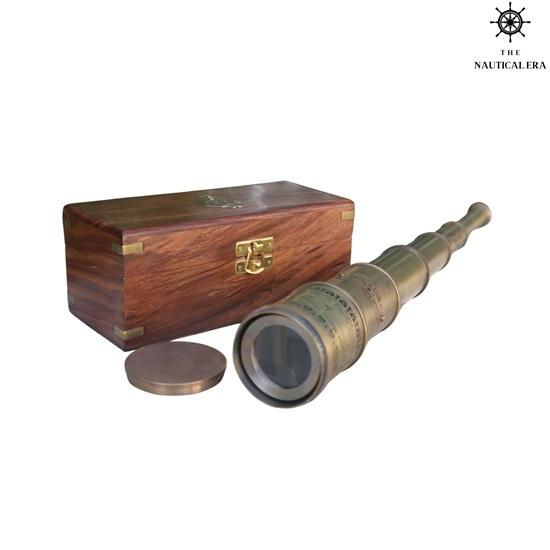 Vintage Brass Telescope: Nautical Spyglass with Optional Wooden Box