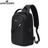 WIERSAAM Men's Waterproof Crossbody Bag with Password Lock