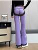 Women's Velvet Micro Flare Pants: High Waist, Tummy Control, Hip-Lifting, Warm, Slimming Yoga Wear for Winter