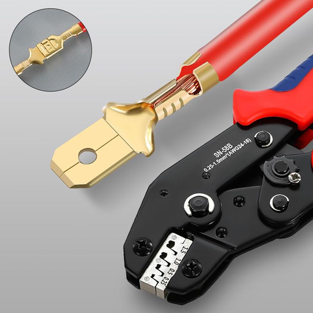 Electrical Crimp Terminals 270PCS - 2.8mm-4.8mm-6.3mm Insulated Spade Connectors Male Female Assorted Kit for Vehicle DIY