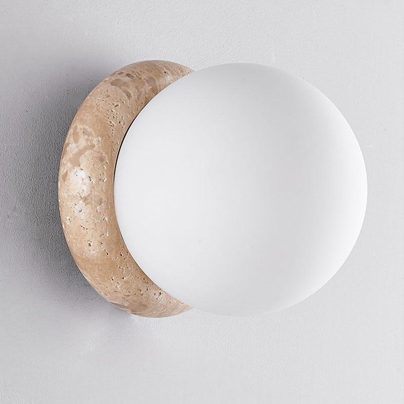 Cream Wind Bedroom Bedside Wall Lamp Round Ball Restaurant Retro Japanese wabi-Sabi Style Medieval Bathroom Porch Atmosphere Wal