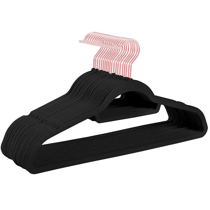 10PCS 45/42cm Flocking Hanger Non-slip Velvet Hanger Clothing Store Coat Without Trace Wardrobe Home Clothing Store Organization