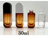 30ml Oval Foundation Bottle with Round Arc Cap and Lotion Press Dispenser for Serum and BB Cream.