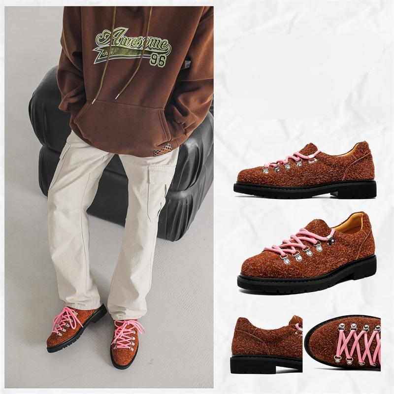Fashion Mens Casual Leather Shoes Men Trendy Designer Style Derby Shoe Men's Lace-up Flats