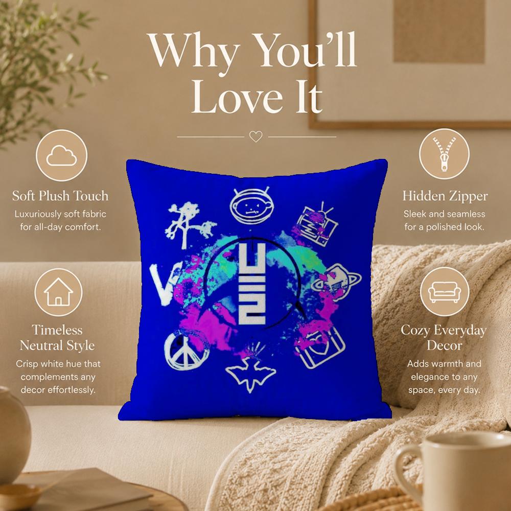 Band U-U2S Cushion Cover Double-Sided Printed Pillow Cover Hypoallergenic Dust-Mite Proof