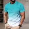Men Plus Size Round Neck Short Sleeve Clover Printed T Shirt White Green Casual
