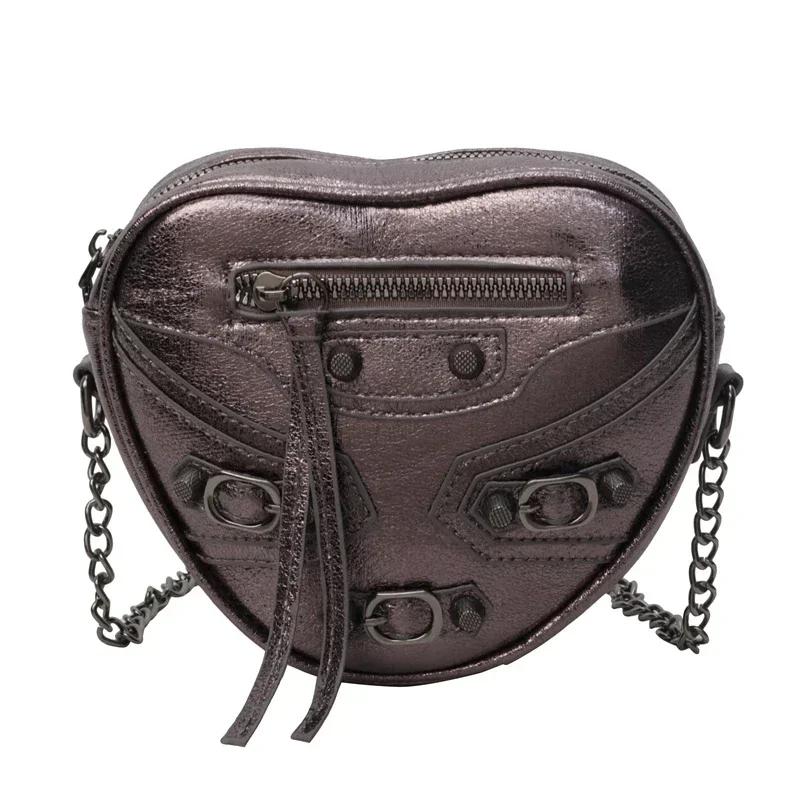 Neue Luxus-Design Kleine Umhängetaschen für Damen Mode Marke Herz Crossbody Bags Damen Reise PU Leder Box Reißverschluss Handtaschen