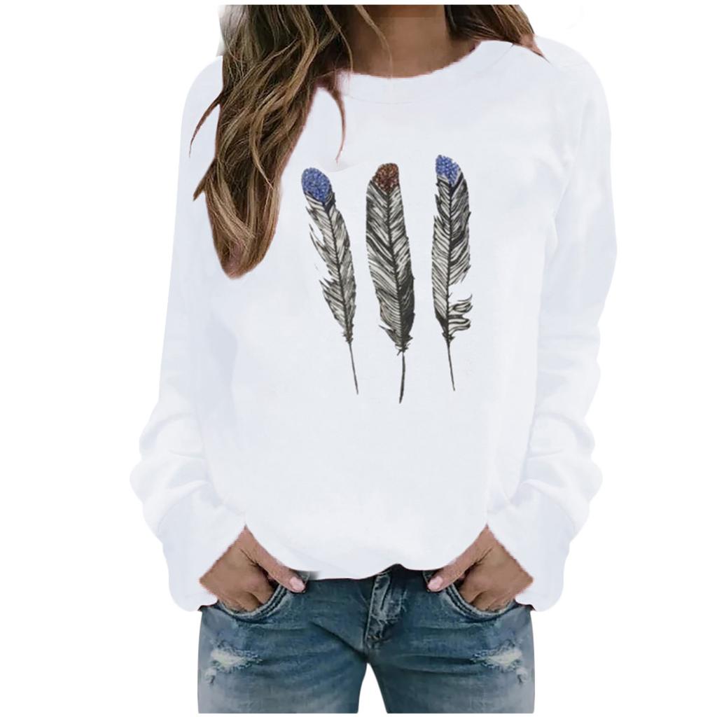 Winter Womens Casual Tops Ladies Print Sweatshirt Blouse Tee Sweater