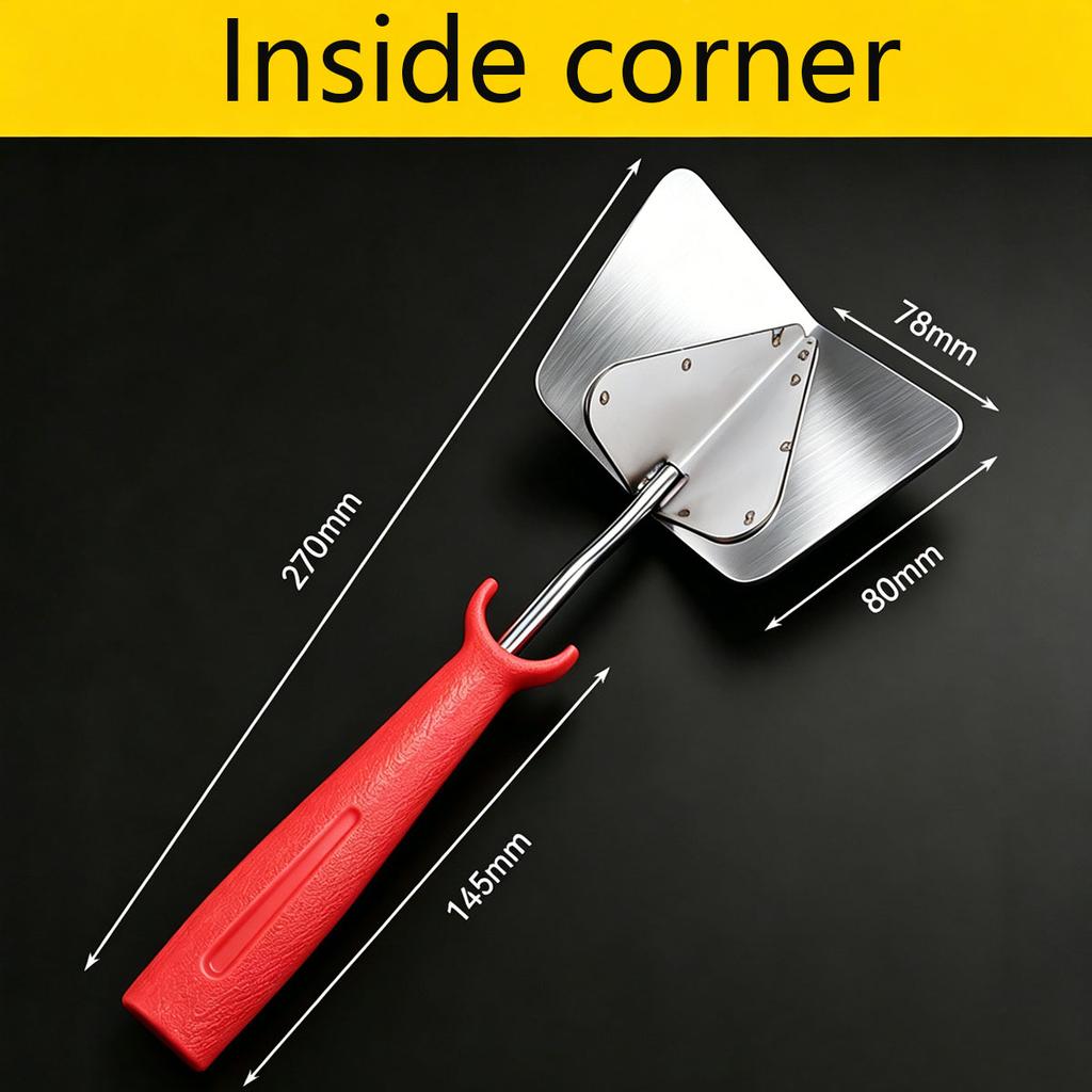 Stainless Steel Drywall Corner Trowel Thickened Inside Outside Angle Finishing Tool Rustproof Triangle Plastering Corner Knife