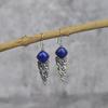 Lapis Lazuli Earrings Blue Stone Earrings for Women Blue Gemstone Earrings for Her Unique Long Earrings Bridesmaid Jewelry Unique Gift