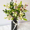 Artificial Berry Stems Faux Green Olive Branches with Leaves Fake Greenery Picks with Fruits for Home Vase Floral Arrangement