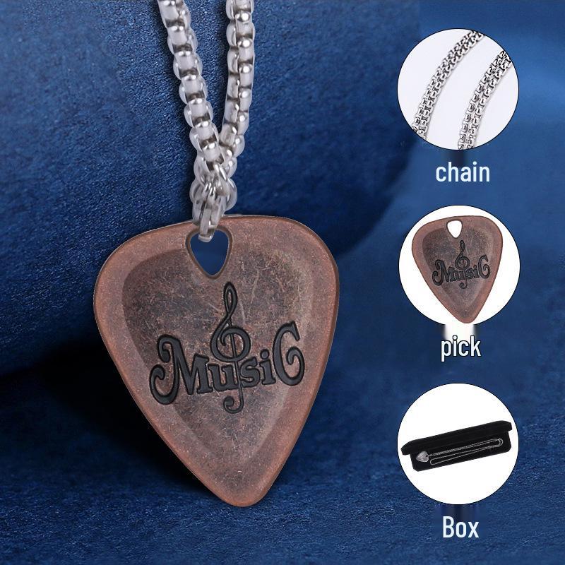 Set Regalo Collana e Bracciale Plettro Chitarra Giocabile per Chitarristi